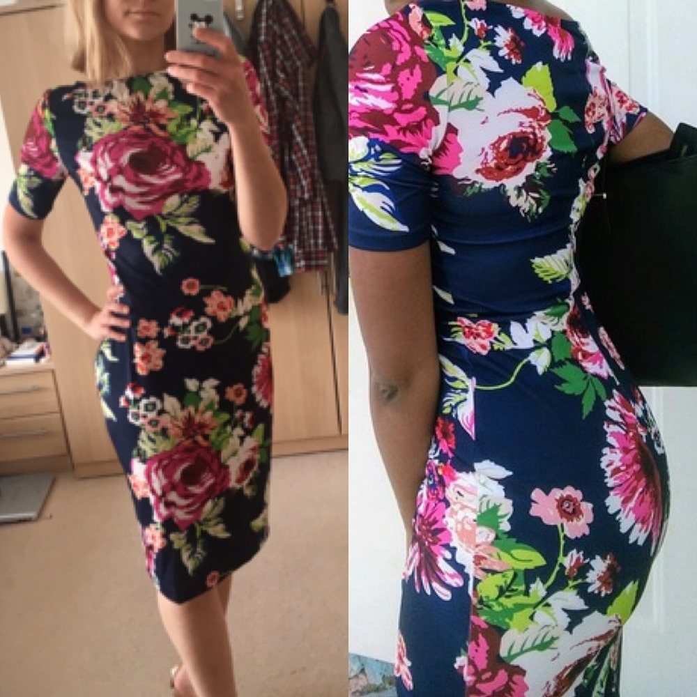 5⭐️🆕HP🏆Navy floral garden pencil dress - Picture 2 of 7